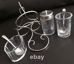 Antique Hallmarked English Victorian Silver Plated Cruet Set & Original Spoons