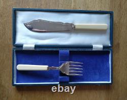 Antique Hallmarked Silver Plated (EPNS) fish server set with original box