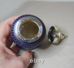 Antique Handpainted Porcelain Sugar Caster By S Fielding With Silver Plated Top