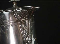 Antique Hobnail Cut Glass & Silver Plate Mounted Claret Jug