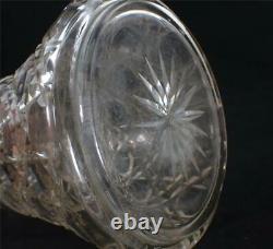 Antique Hobnail Cut Glass & Silver Plate Mounted Claret Jug