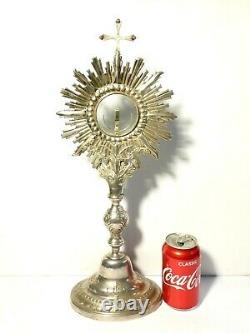 Antique IHS Religious Church Monstrance by GAINSFORD Sheffield Silver Plate 19