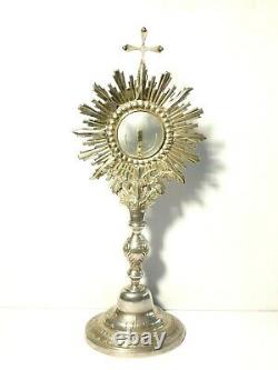 Antique IHS Religious Church Monstrance by GAINSFORD Sheffield Silver Plate 19