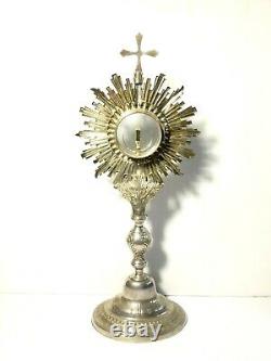 Antique IHS Religious Church Monstrance by GAINSFORD Sheffield Silver Plate 19