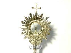 Antique IHS Religious Church Monstrance by GAINSFORD Sheffield Silver Plate 19