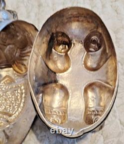 Antique Indian Copper Silver Plate Repousse Elephant Statue Trinket Case