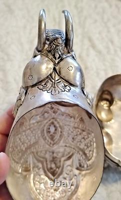 Antique Indian Copper Silver Plate Repousse Elephant Statue Trinket Case