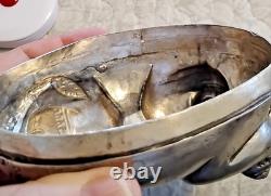 Antique Indian Copper Silver Plate Repousse Elephant Statue Trinket Case