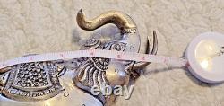 Antique Indian Copper Silver Plate Repousse Elephant Statue Trinket Case