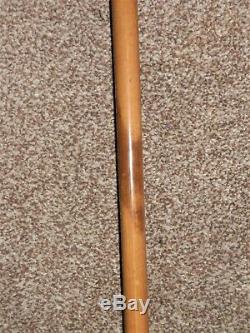 Antique Integrated Silver Plate Four Face Spirit Bearded Man Walking Stick/Cane