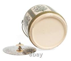 Antique James Macintyre Aesthetic/Arts & Crafts Biscuit Barrel Silver Plated Lid