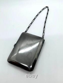 Antique Ladies Dance Card Holder Compact Coin Holder Silver-plated Art Deco