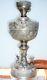 Antique Large Repousee Silver Plated Oil Lamp Base Cherubs Ioannina Greece 16.5