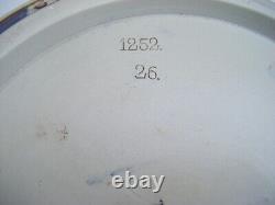 Antique Majolica Bowl Salad Art Nouveau Silver Plated Rim Blue Cream Brown