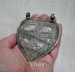 Antique Malay / Indonesian Silver Caping / Modesty Plate / Disk