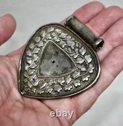 Antique Malay / Indonesian Silver Caping / Modesty Plate / Disk