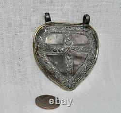 Antique Malay / Indonesian Silver Caping / Modesty Plate / Disk