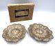 Antique Maltese Silver Pair Filigree Dishes Plates FRANCIS MELI Original Box