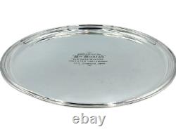 Antique Mappin Bros Engraved Queens Plate Cocktail Serving Tray Platter Barware