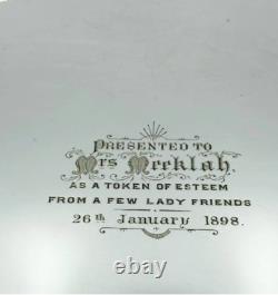 Antique Mappin Bros Engraved Queens Plate Cocktail Serving Tray Platter Barware