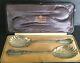 Antique Mappin & Webb Sterling Silver Set Of Serving Spoons In Original Case
