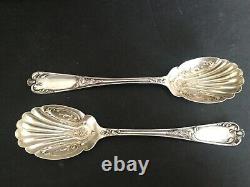 Antique Mappin & Webb Sterling Silver Set Of Serving Spoons In Original Case