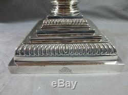 Antique Mappin & Webbs Silver Plated Corinthian Column Oil Lamp Base 17 Height