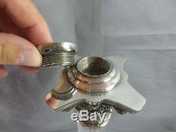 Antique Mappin & Webbs Silver Plated Corinthian Column Oil Lamp Base 17 Height