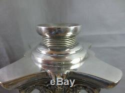 Antique Mappin & Webbs Silver Plated Corinthian Column Oil Lamp Base 17 Height