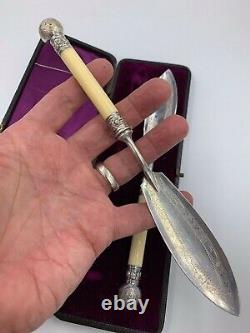 Antique Martin, Hall & Co Silver plate Fish Serving Set in Original Case