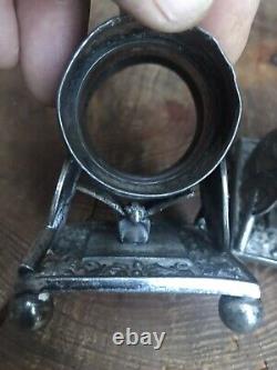 Antique Meriden AESTHETIC MOVEMENT NAPKIN RINGS silver Britannia plate Victorian