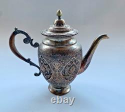 Antique Middle Eastern Silver Plated Tea Coffee Set X 4 Piece
