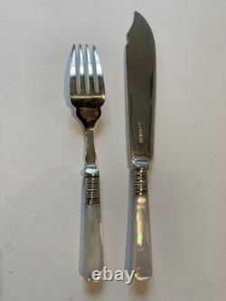 Antique Mother of Pearl fish knives and forks original box