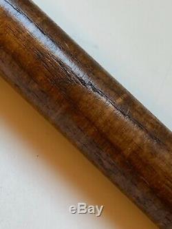 Antique Oak SECRET Walking stickSilver Plate TophallmarksBDHShield & Crown