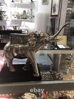 Antique Or Vintage silver Plated? White metal very large elephant box? 2760gr