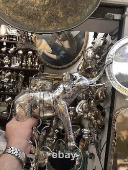 Antique Or Vintage silver Plated? White metal very large elephant box? 2760gr