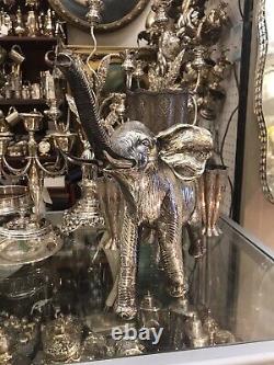 Antique Or Vintage silver Plated? White metal very large elephant box? 2760gr