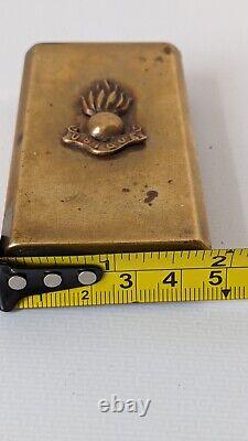 Antique Original Cigarette Case Ubique Royal Artillery WW-I 1914-1918