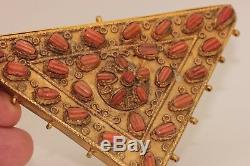 Antique Original Coral Decorated Silver Gold Plated Quran Container