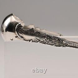 Antique Original Vintage Sterling Silver Repousse Serving Plate Sugar Cube Tongs