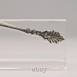 Antique Original Vintage Sterling Silver Repousse Serving Plate Sugar Cube Tongs