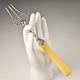 Antique Original Vintage Xylonite Silver Plate Celluloid Trident Serving Fork
