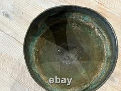 Antique Ottoman Bowl 18th Century Copper with Silver Plate engraved with Year