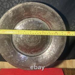 Antique Ottoman Sealed Armenian Copper Plate 12 1/2Hammered 1790's-1820's