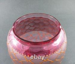 Antique PICKLE CASTOR CRANBERRY enamel JAR James W. TUFTS #3606 ORIGINAL