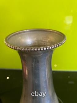 Antique Pair of WMF Arts & Crafts Hammered Silver Plated Large Vases