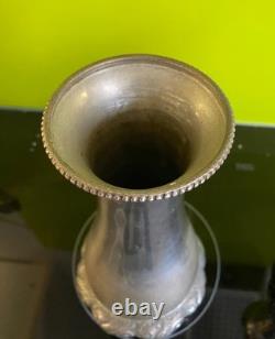 Antique Pair of WMF Arts & Crafts Hammered Silver Plated Large Vases