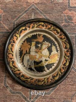 Antique Persian mixed metals Engraved Plate 15 ounces