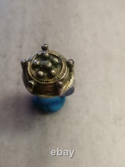 Antique Rare, Late Byzantine, Pre Georgian Gold Plated Silver Ring US- 8