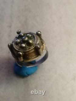 Antique Rare, Late Byzantine, Pre Georgian Gold Plated Silver Ring US- 8